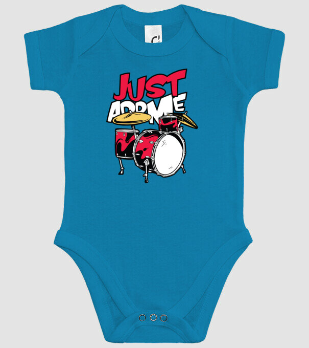 Just add me Drums model turcoaz pe tricou