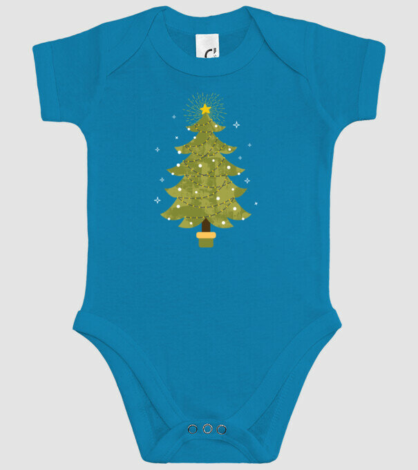Pom de Crăciun model turcoaz pe tricou