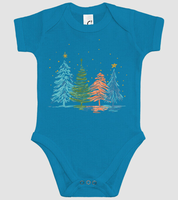 Pom de Crăciun desen model turcoaz pe tricou
