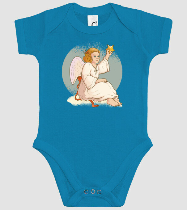 Înger de Crăciun model turcoaz pe tricou