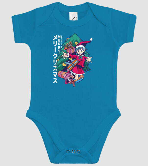 Anime Crăciun model turcoaz pe tricou