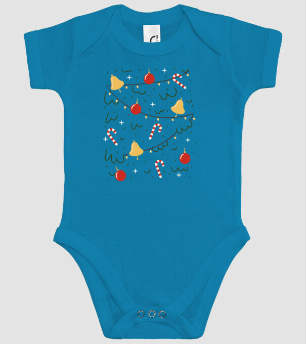 Decorații Crăciun model turcoaz pe tricou