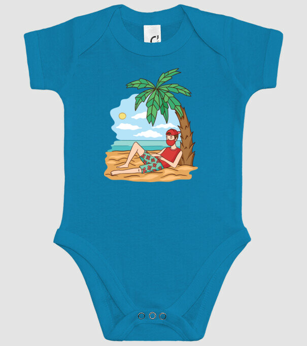 Vacanță în carantină model turcoaz pe tricou