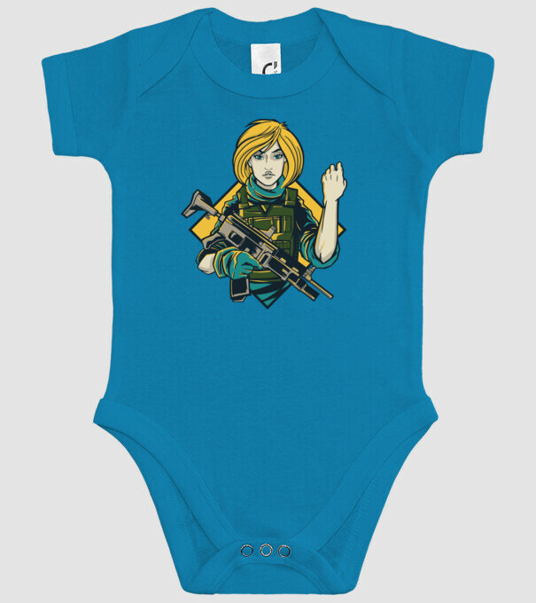 Fată Soldat model turcoaz pe tricou