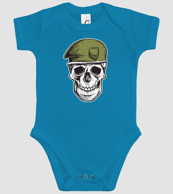 Craniu Soldat model turcoaz pe tricou