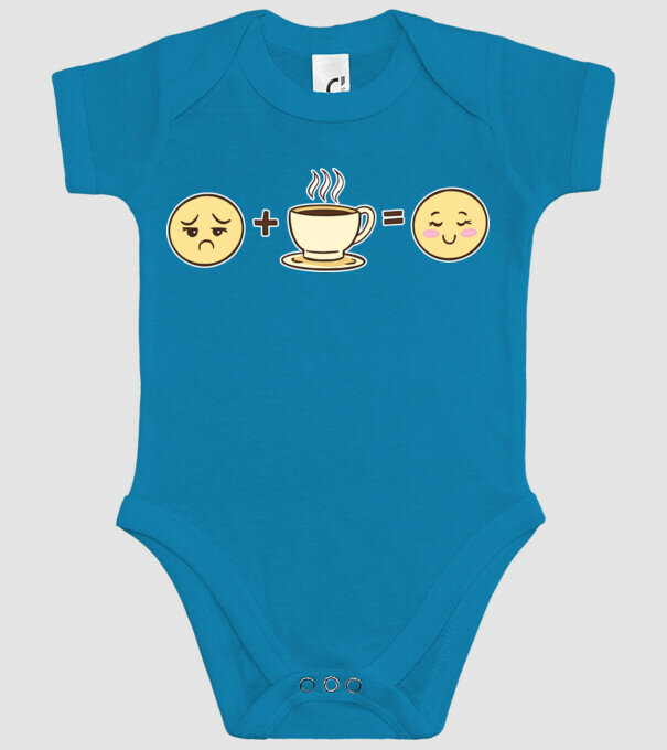 Cafea Fericire model turcoaz pe tricou