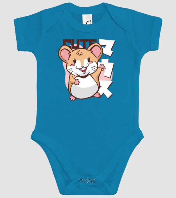 Șoarece Kawaii model turcoaz pe tricou