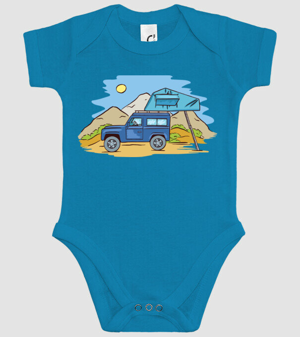 Mașină de camping model turcoaz pe tricou