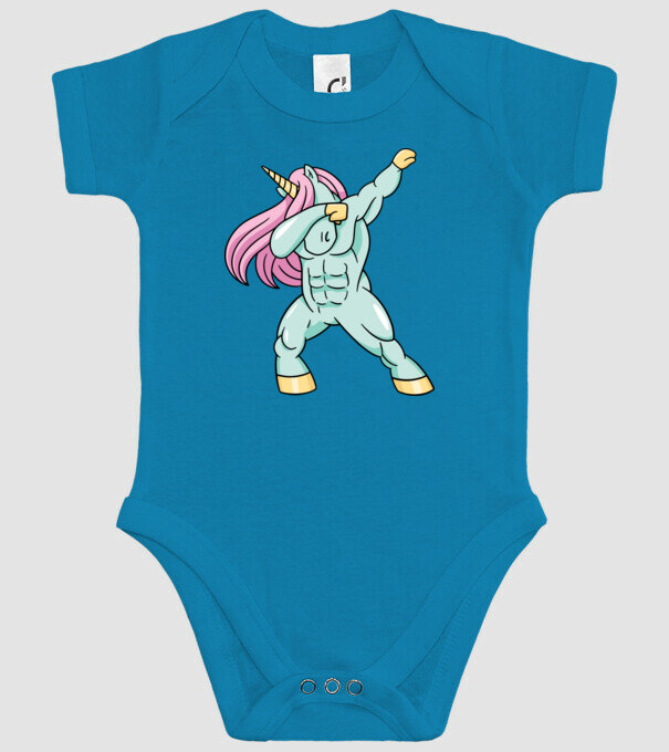 Unicorn Body Building DAB model turcoaz pe tricou