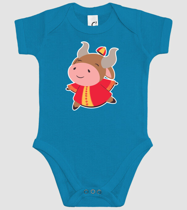 Anul chinezesc - Anul Bivolului model turcoaz pe tricou