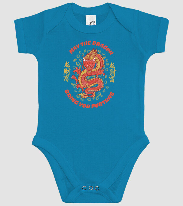 Dragon chinezesc norocos model turcoaz pe tricou