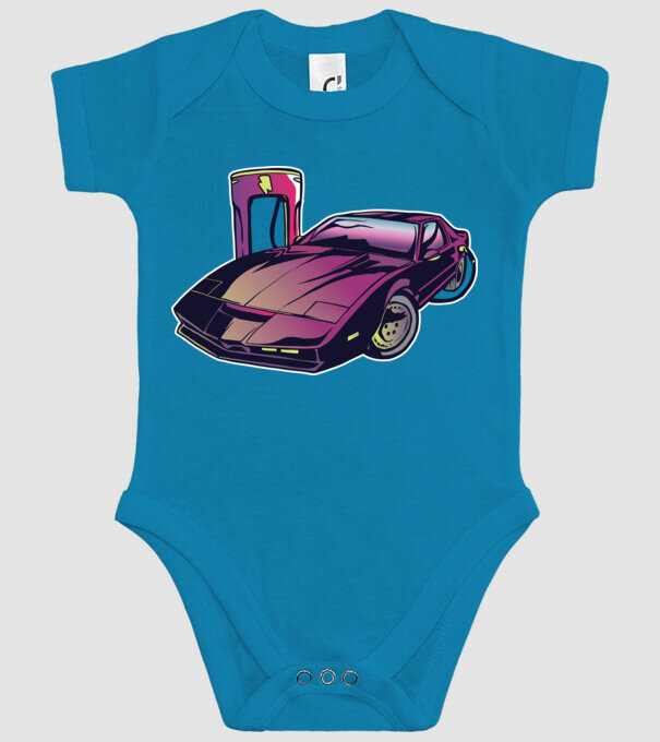 Kitt pe încărcător electric tricou amuzant model turcoaz pe tricou