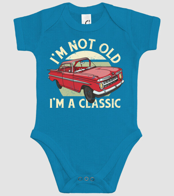 'Mașină clasică - I''m not old I''m a classic' model turcoaz pe tricou