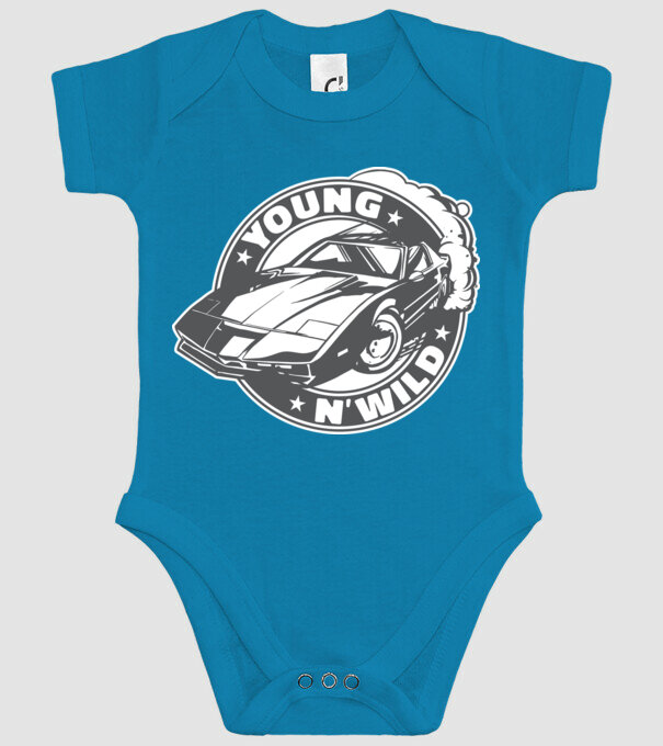 Knight Rider - Young and wild model turcoaz pe tricou