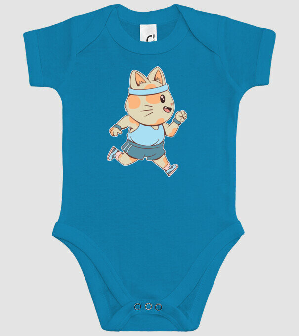 Pisică Jogging model turcoaz pe tricou