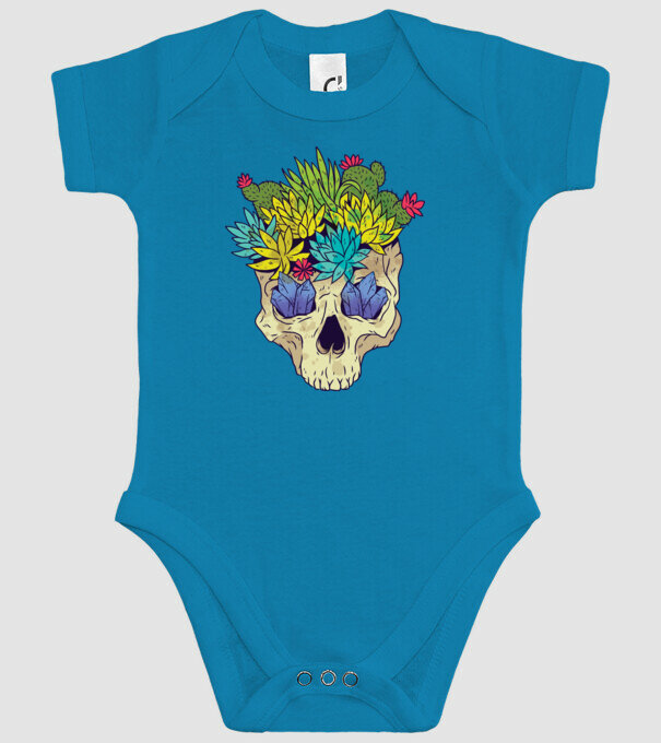 Craniu Cactuși model turcoaz pe tricou