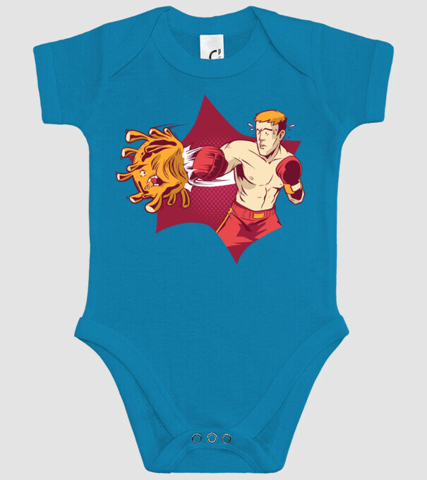 Coronavirus KO - Box model turcoaz pe tricou