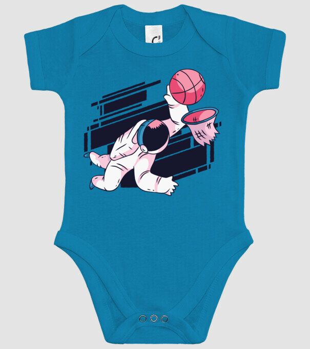 Astronaut Baschetbalist model turcoaz pe tricou