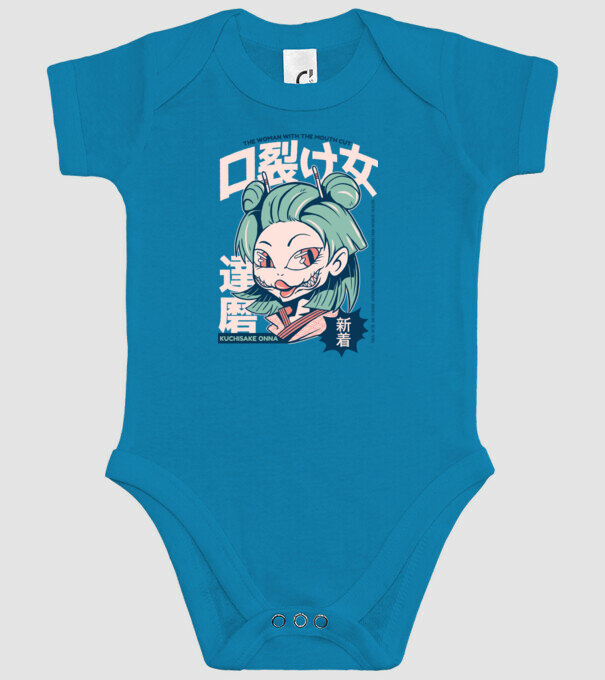 Kuchisake Onna Yokai Anime model turcoaz pe tricou