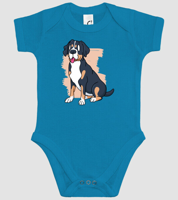 Câine model turcoaz pe tricou