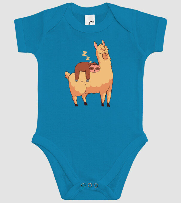 Leneș dormind pe Lama tricou amuzant model turcoaz pe tricou
