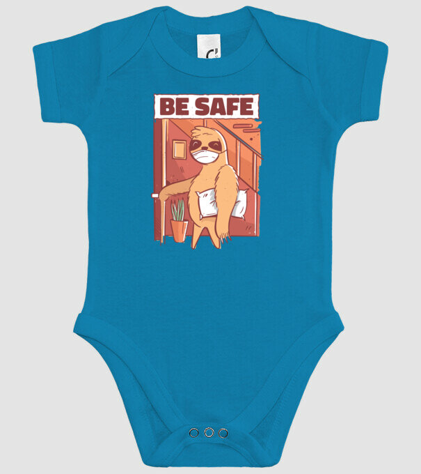 Leneș Be Safe model turcoaz pe tricou