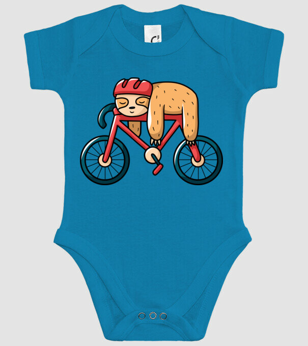 Leneș pe bicicletă model turcoaz pe tricou