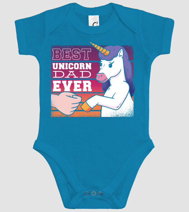 Cel mai bun Tată Unicorn model turcoaz pe tricou