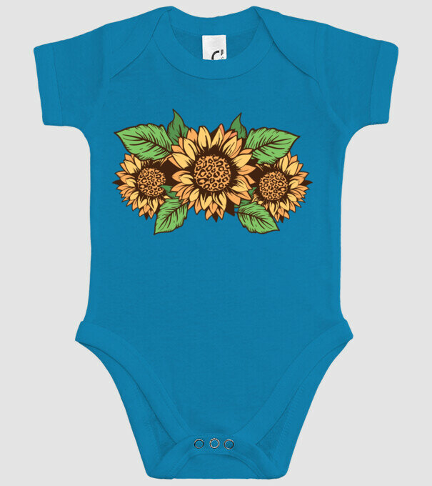 Floare leopard model turcoaz pe tricou