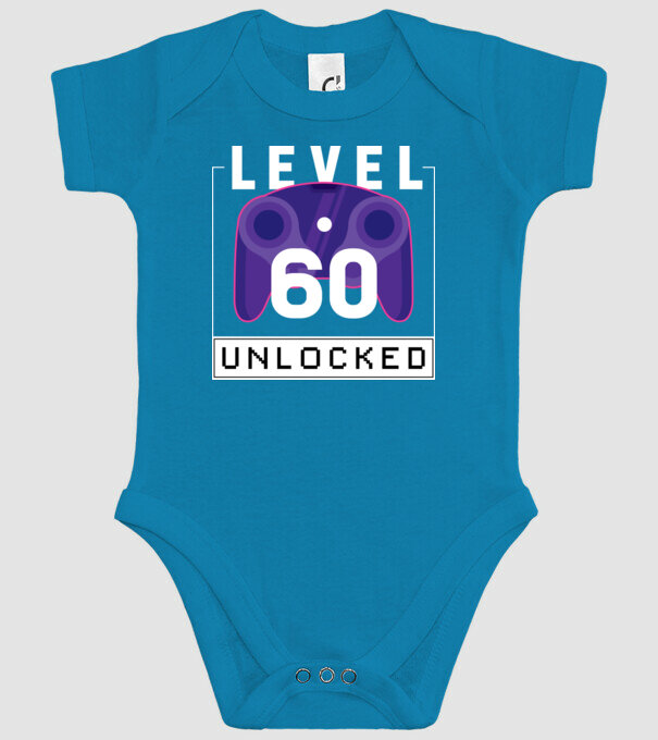 Level 60 Unlocked Gamer Birthday model turcoaz pe tricou