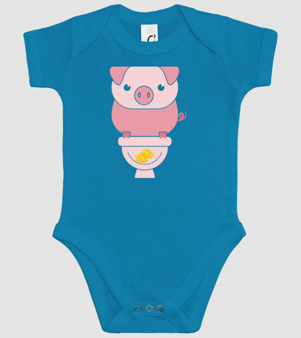 Little Pig model turcoaz pe tricou