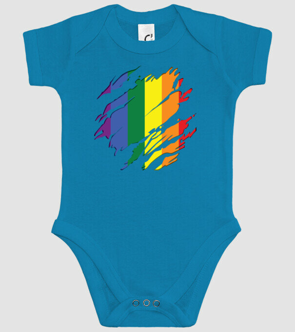 Steag LGBTQ model turcoaz pe tricou