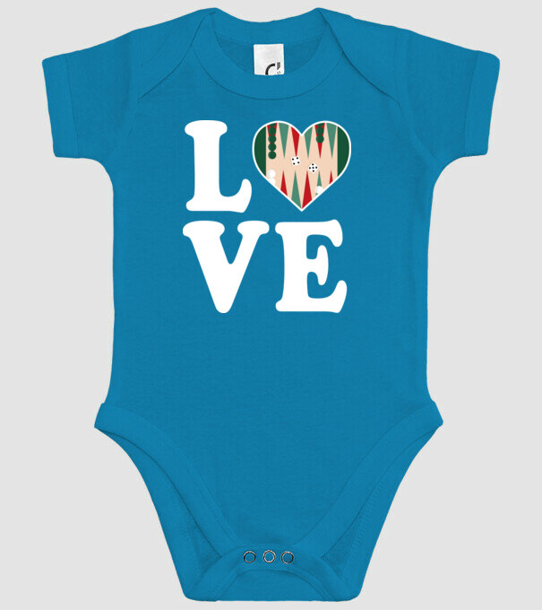 Love Backgammon model turcoaz pe tricou