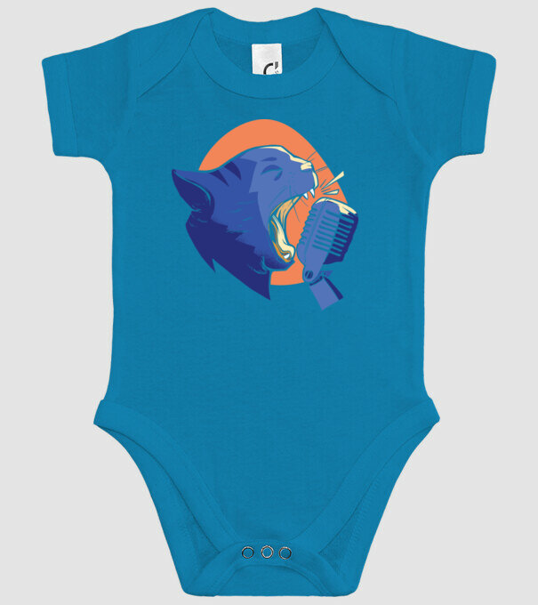 Urlet de Pisică model turcoaz pe tricou
