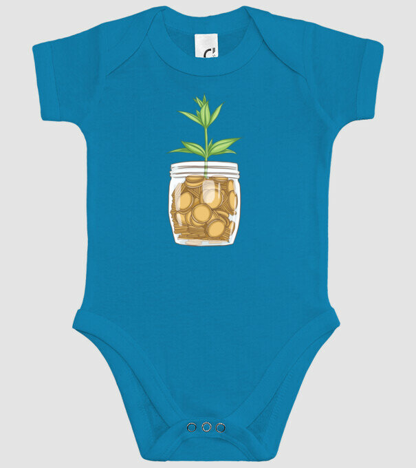 Plantă pușculiță porcușor model turcoaz pe tricou