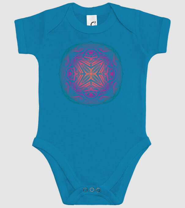 Mandala model turcoaz pe tricou