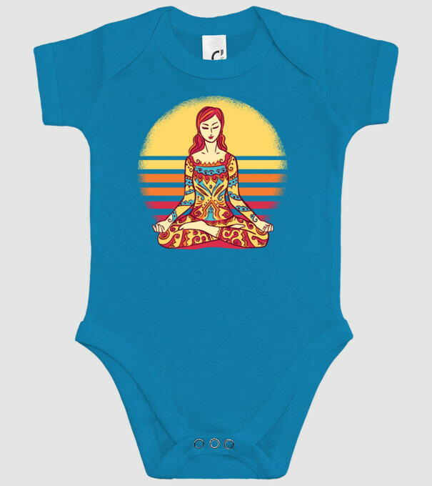 Mandala Yoga Meditație model turcoaz pe tricou