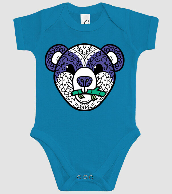 Mandala Panda model turcoaz pe tricou