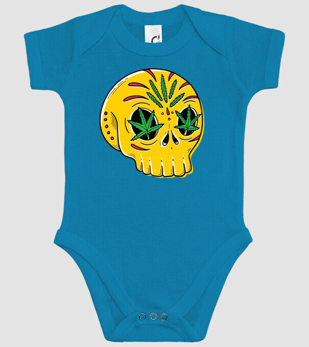 Marijuana Craniu model turcoaz pe tricou