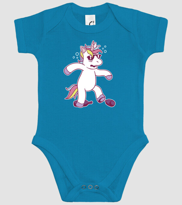 Mahmureală unicorn model turcoaz pe tricou