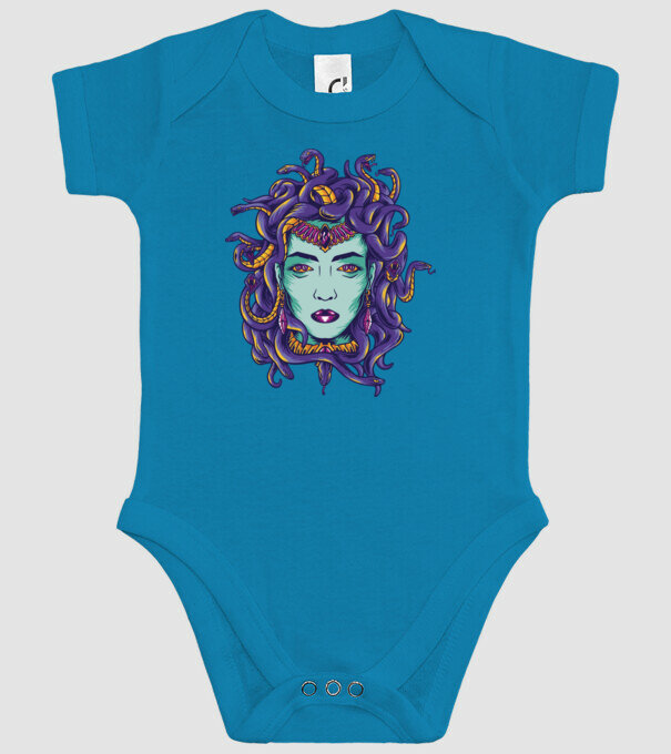Cap de meduză model turcoaz pe tricou
