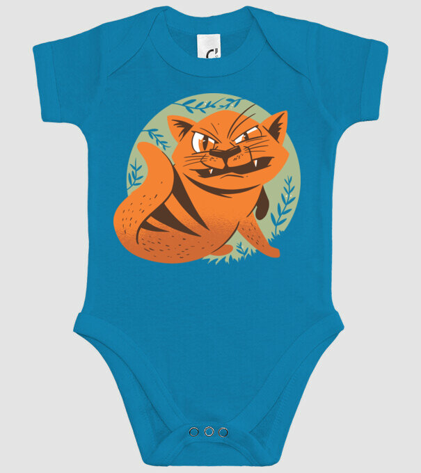 Pisică Supărată model turcoaz pe tricou