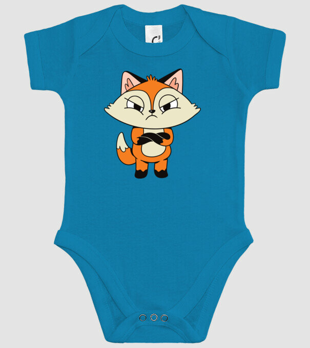Vulpe furioasă model turcoaz pe tricou