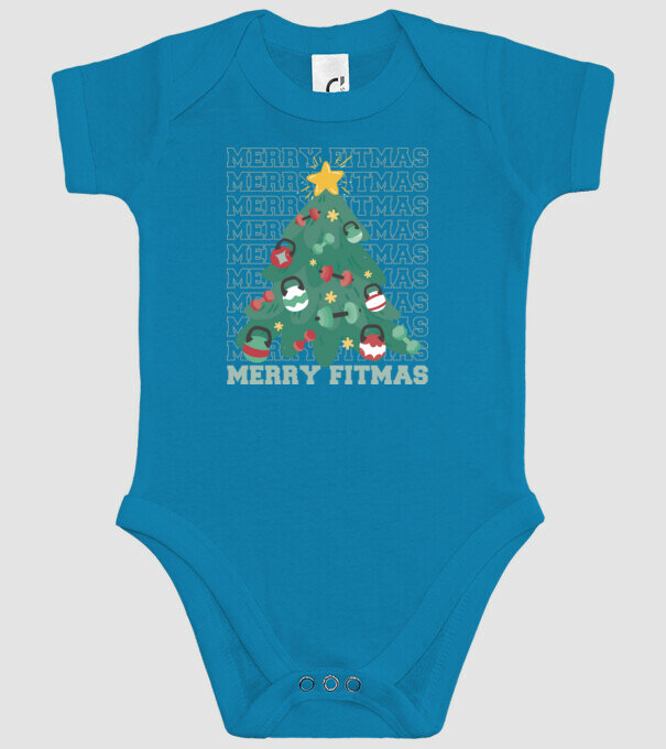Merry Fitmas Fitmas Pom de Crăciun Fitness model turcoaz pe tricou