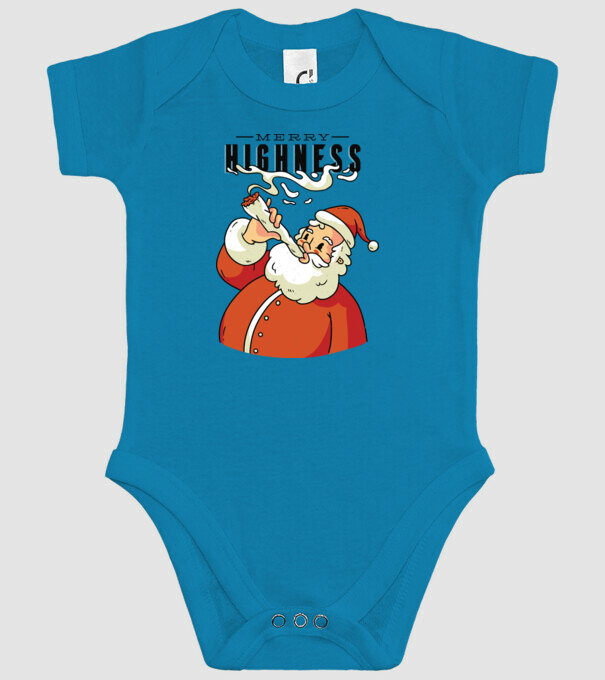 Merry Highness Mikulás fumează iarbă model turcoaz pe tricou