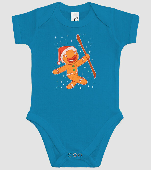 Turtă dulce Moș Crăciun tricou model turcoaz pe tricou