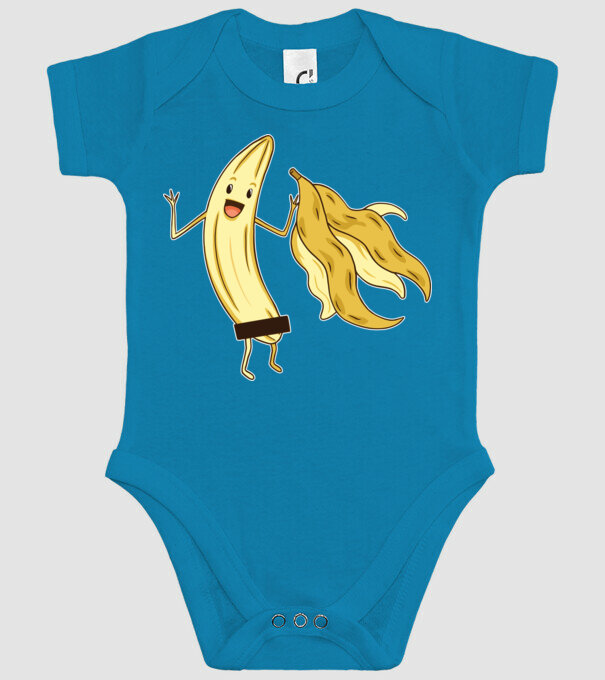 Banană goală model turcoaz pe tricou