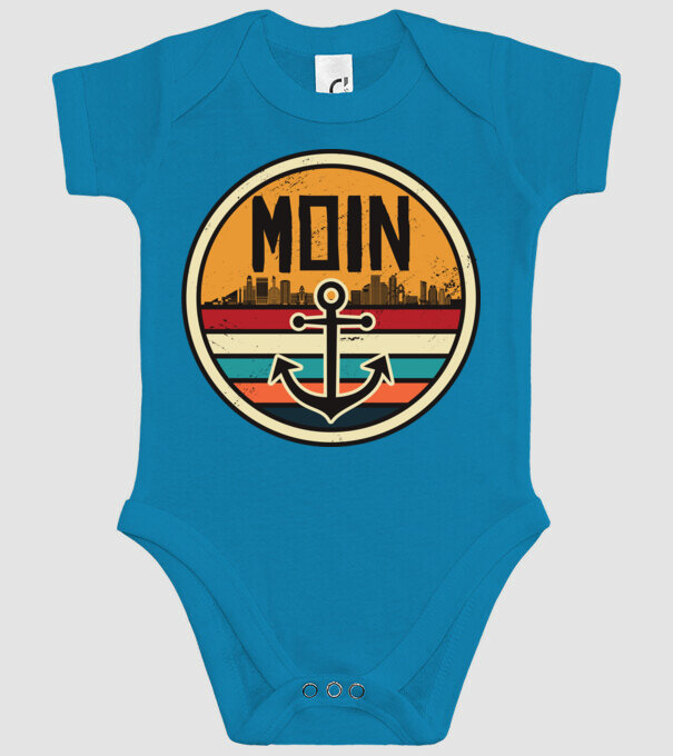 Ancoră Moin model turcoaz pe tricou