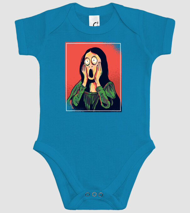 Mona Lisa țipăt model turcoaz pe tricou