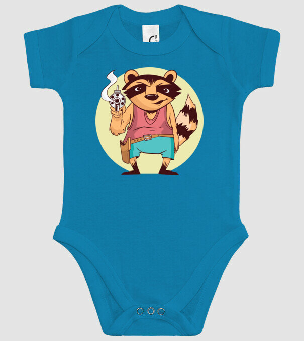 Raton cu armă model turcoaz pe tricou